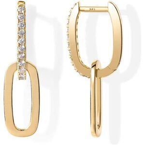 Gold Convertible Link Huggie Earrings for Women